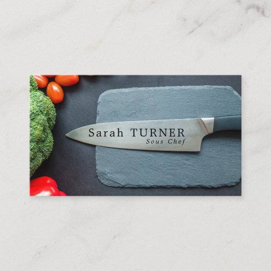 Prep Kitchen & Knife, Koch, Kochen Visitenkarte (Vorderseite)
