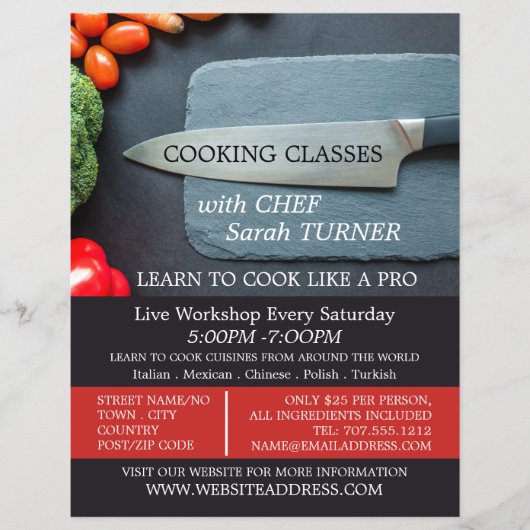 Prep Kitchen & Knife, Kochkurse Werbung Flyer (Vorne)