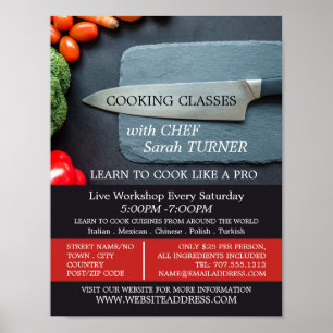 Prep Kitchen & Knife, Kochkurse Werbung Poster