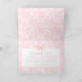 Prepaid Pink Bow Baby Dusche Dankeskarte (Innenseite)