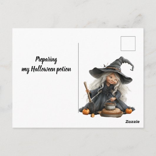 Preparing my Halloween potion Postkarte (Rückseite)