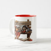 Preparing my Halloween potion Zweifarbige Tasse (Vorderseite Links)