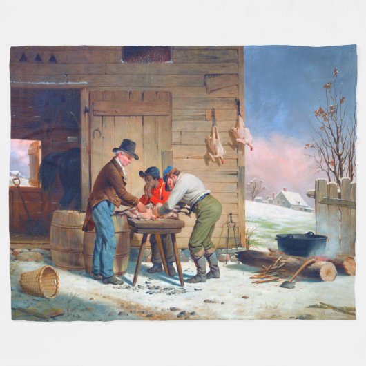 Preparing Turkey for Christmas Francis Edmonds Fleecedecke (Vorderseite (Horizontal))