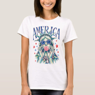 Prepper-Pinselstrich-Statue of Liberty beim Blasen T-Shirt
