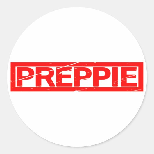 Preppie-Briefmarke Runder Aufkleber (Vorderseite)