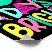 Preppy 100 Days Brighter Happy 100th Day Of School Poster (Ecke)