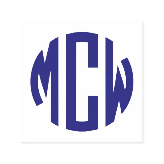 Preppy 3 Initial Circle Monogram Permastempel (Design)