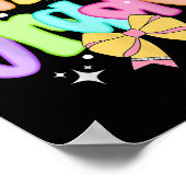 Preppy 3rd Grade Teacher Team Bow Back To School G Poster (Ecke)