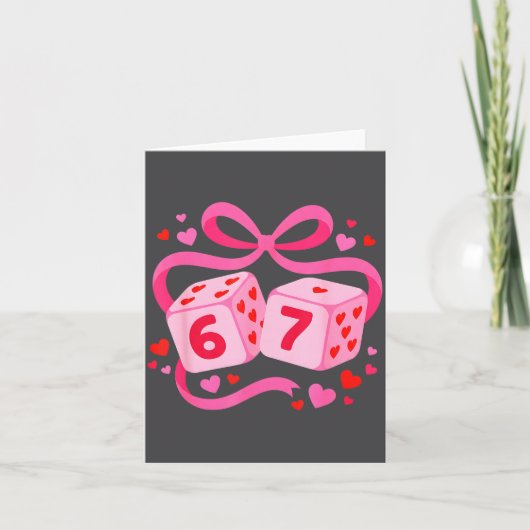Preppy 67 Valentine Six Seven Dice 6 7 Lover Men W Karte (Vorderseite)