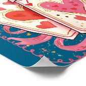 Preppy 6 7 Valentine Couple Love Hearts Playing Ca Poster (Ecke)