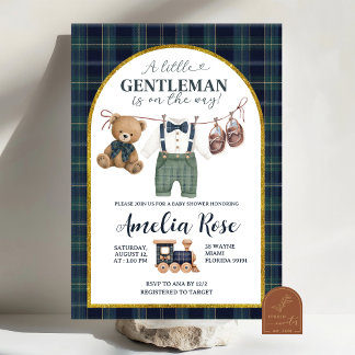  Preppy a little gentleman Baby Shower Invitation  Einladung