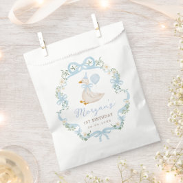 Preppy Albern Goose Blue Bow Boy Baby Showdusche Geschenktütchen