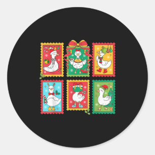Preppy Albern Goose Weihnachten Briefmarke Merry G Runder Aufkleber
