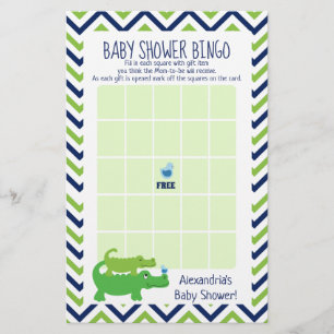 Preppy Alligator Baby Shooter Bingo Game