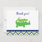 Preppy Alligator Crocodile Vielen Dank für Ihre An Einladung (Vorderseite)