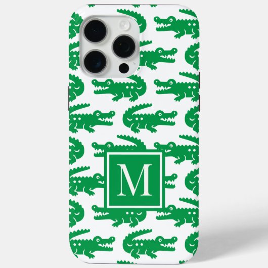 Preppy Alligator – Green & White Case-Mate iPhone Hülle (Rückseite)