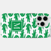 Preppy Alligator – Green & White Case-Mate iPhone Hülle (Rückseite (Horizontal))