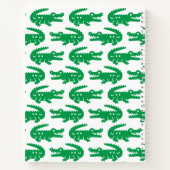 Preppy Alligator - Green & White Monogram Notizblock (Rückseite)