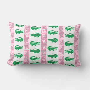 Preppy-Alligator-Griechenland-Schlüssel-Streifen – Lendenkissen
