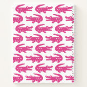 Preppy Alligator - Hot Pink & White Monogram Notizblock (Rückseite)
