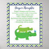Preppy Alligator Kinderdusche Windeln Gedanken Spi Poster (Vorne)