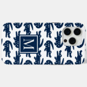 Preppy Alligator – Navy & White Case-Mate iPhone Hülle (Rückseite (Horizontal))