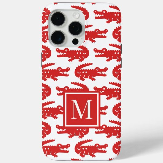 Preppy Alligator – Red & White Case-Mate iPhone Hülle (Rückseite)