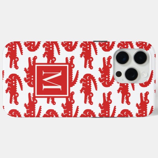 Preppy Alligator – Red & White Case-Mate iPhone Hülle (Rückseite (Horizontal))