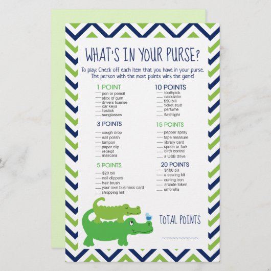 Preppy Alligator Was ist in deinem Purse Game? (Vorne/Hinten)