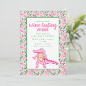 Preppy Alligator Weinverkostung Einladung (Stehend Vorderseite)