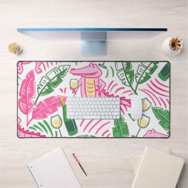 Preppy Alligator Wine Pink Green Schreibtischunterlage