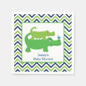 Preppy Alligator Zickzack Strip Napkin Serviette (Vorderseite)