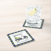 Preppy Alligators Golf Cart Rechteckiger Pappuntersetzer (Vor Ort)