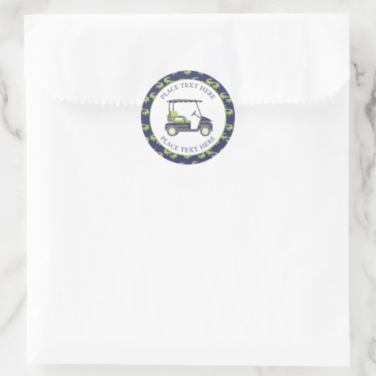 Preppy Alligators Golf Cart Runder Aufkleber (Tasche)