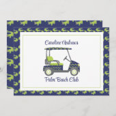 Preppy Alligators Palm Beach Golf Cart Dankeskarte (Vorne/Hinten)