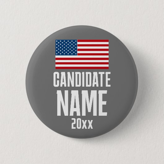 Preppy American Flag Red White Custom Kampagne Button (Vorderseite)