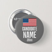 Preppy American Flag Red White Custom Kampagne Button (Vorne & Hinten)