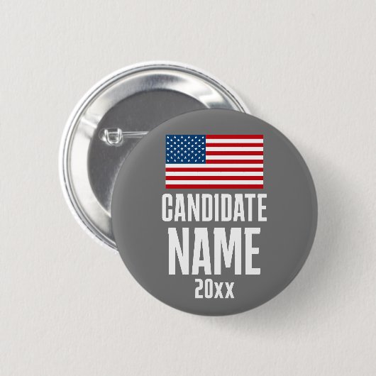 Preppy American Flag Red White Custom Kampagne Button (Vorne & Hinten)