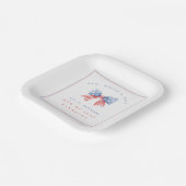 Preppy American Watercolor Bow 4. Juli GRILLEN Pappteller (Gewinkelt)