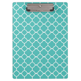 Preppy Aquamarin Quatrefolie-Zwischenablage Klemmbrett