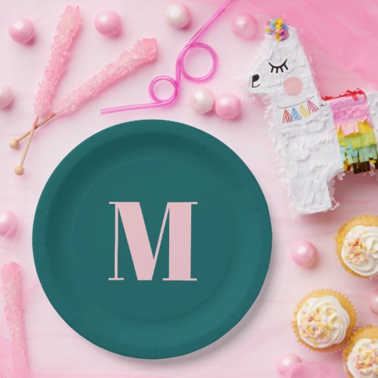 Preppy Aquamarin rosa Modernes, weibliches Mit Mon Pappteller (Party)