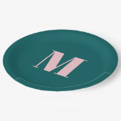 Preppy Aquamarin rosa Modernes, weibliches Mit Mon Pappteller (Schrägansicht)