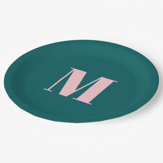 Preppy Aquamarin rosa Modernes, weibliches Mit Mon Pappteller (Schrägansicht)