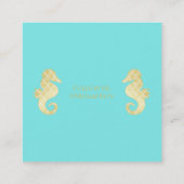 Preppy aquamarines quadratische visitenkarte (Rückseite)