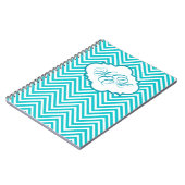 Preppy-Aquamarines Zickzack-Script-Monogram-Notebo Notizblock (Linke Seite)