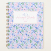 Preppy-Aquarell-Blume Monogram Planer (Vorderseite)