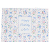 Preppy-Aquarell-Bogen und Blumen individuell anpas Große Geschenktüte (Rückseite)