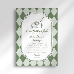 Preppy Argyle Neu im Club Baby Shower Einladung