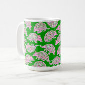 Preppy Armadillos Pink Green Kaffeetasse (Vorderseite Links)