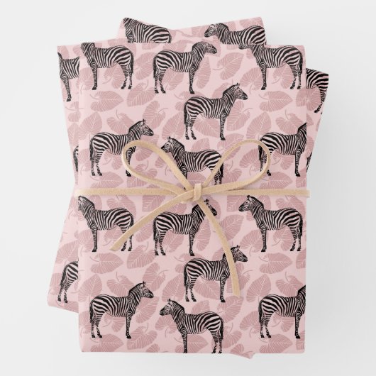 Preppy Ästhetik Pink Zebra Geschenkpapier Set (Beispiel)